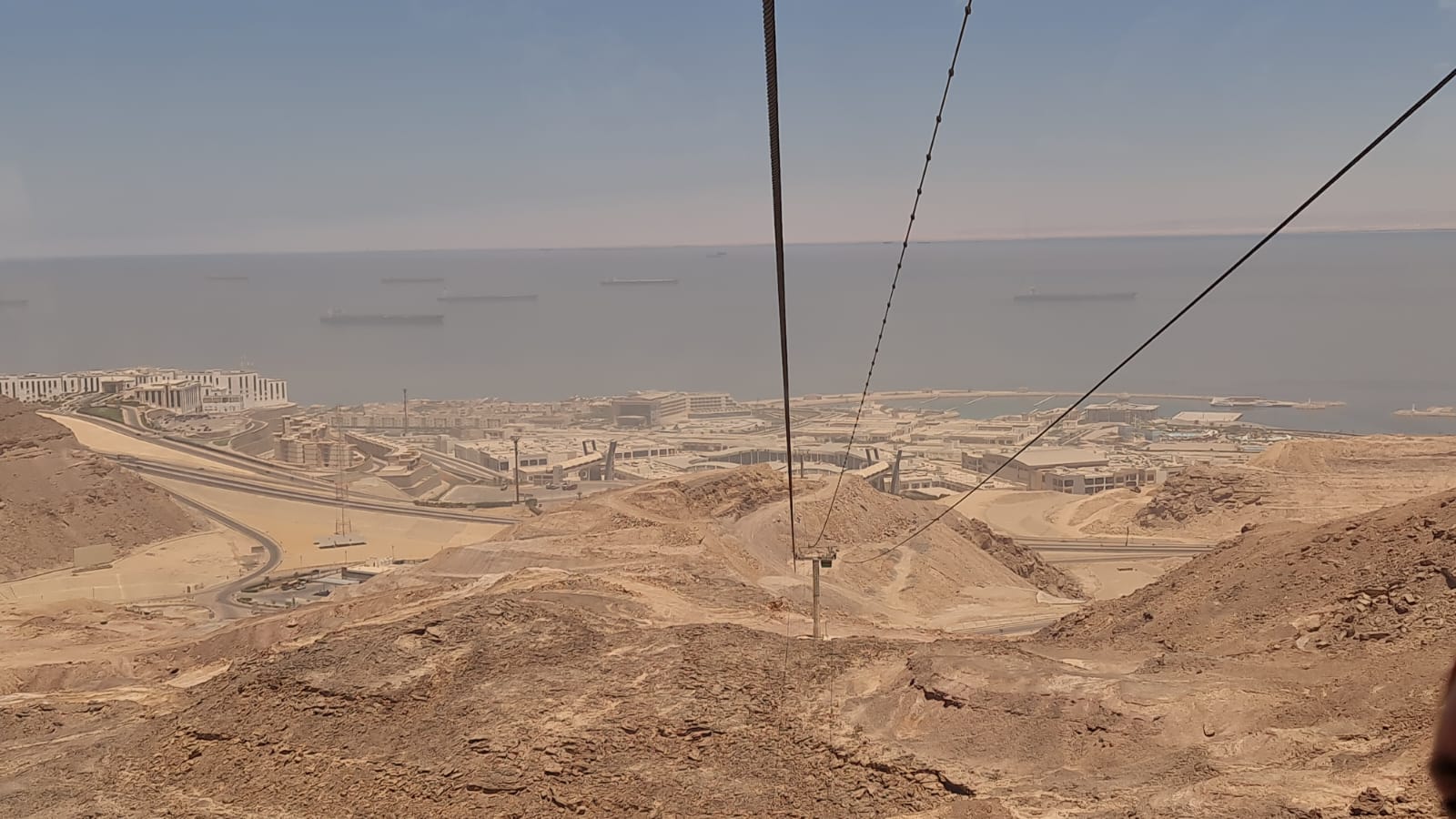 Panoramic Red Sea view from the Ain Sokhna cable car