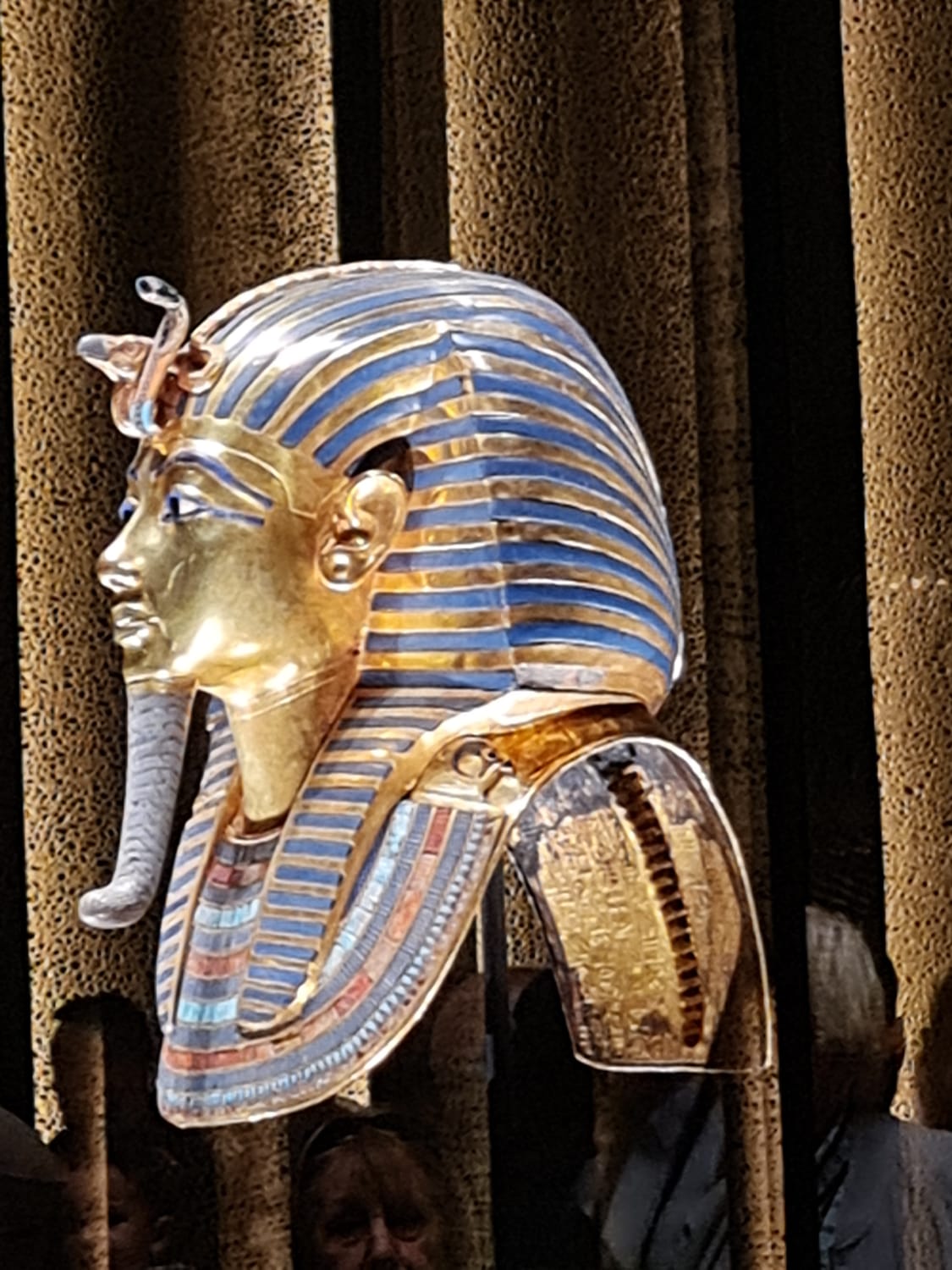 Iconic gold and lapis lazuli funerary mask of Tutankhamun
