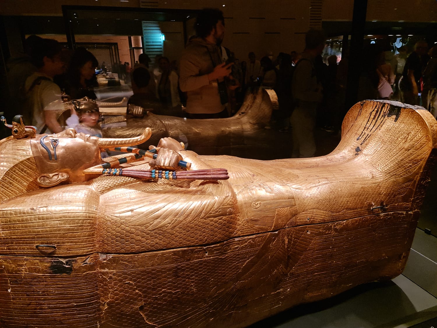 Inner golden sarcophagus of Tutankhamun with pharaonic detail