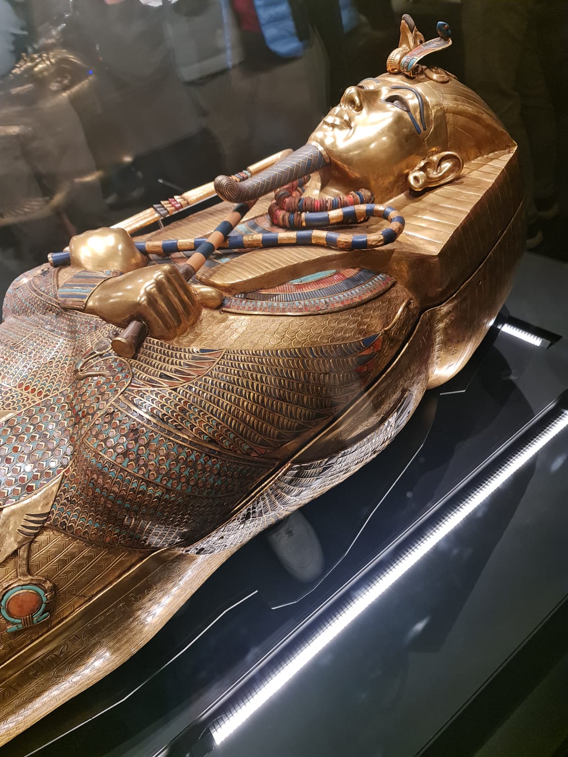 Golden sarcophagus of Tutankhamun on display